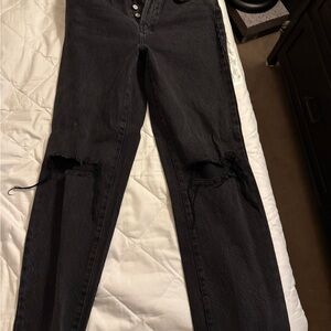 PacSun Black High Rise Distressed Jeans